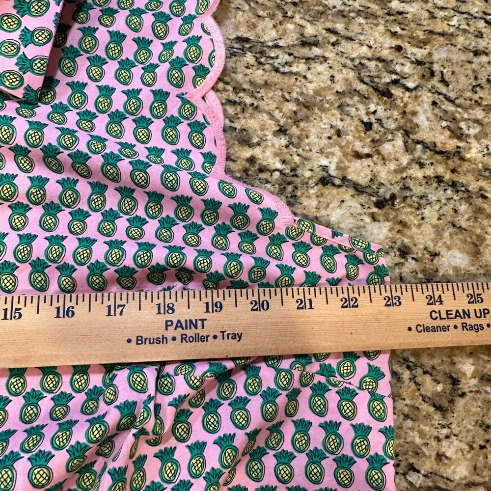 Talbots women’s pink Pineapple pint Scallop sleeve soreness Blouse plus sz 16W - Picture 4 of 8